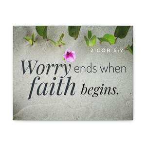 Scripture Sign Faith Begins 2 Corinthians 5:7 Gray Christian Wall Art Bible Ver